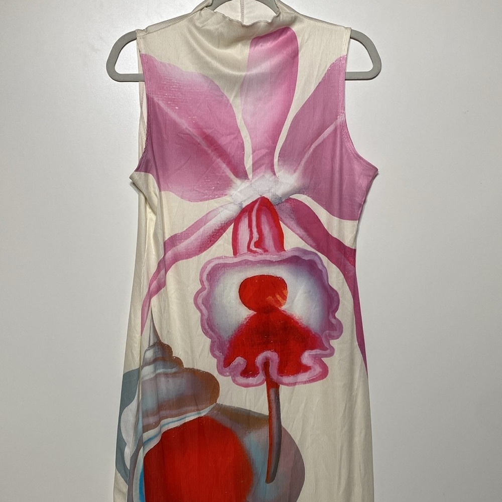 Micas Tropical Shell Print Fitted Sleeveless Maxi Dress Maruja Mallo Art Design